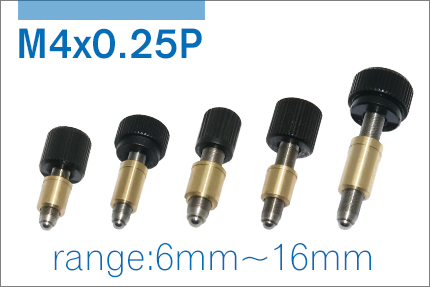 Adjustment screw M4x0.25P,Travel <20mm